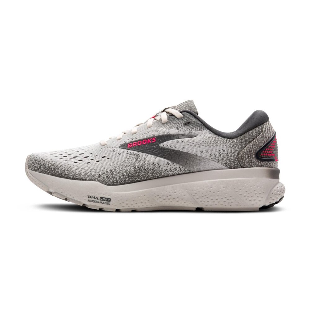 Brooks Women's Gray Gargoyle Pink Ghost 16 Neutral Athletic Running Shoes Sz 9.5